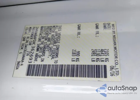 2017 Nissan Maxima 3.5 Sr из США, поврежденный, VIN 1N4AA6AP1HC362693